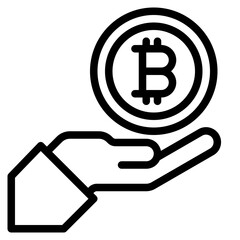 bitcoin outline style icon