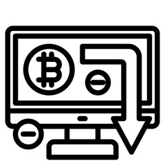bitcoin outline style icon