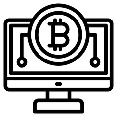 bitcoin outline style icon