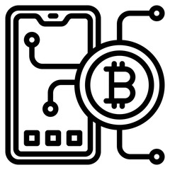 bitcoin outline style icon