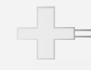 Pharmacy Signage with Metallic Frame Mockup isolated on white background. 3d illustration