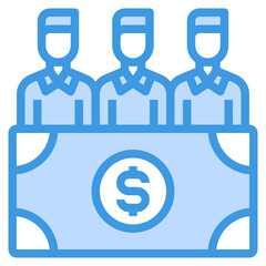 Accountant blue outline icon