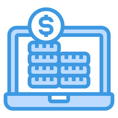 Computer blue outline icon