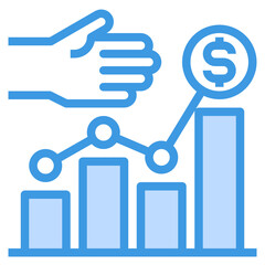 Market Trends blue outline icon