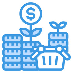 Money blue outline icon