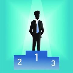 picture of business man standing on the podium 1