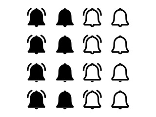 シンプル通知ベルアイコンセット【モノクロ】