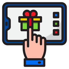 mobilephone color line style icon