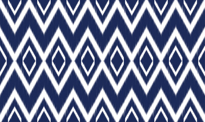 Ikat ethnic pattern vector background. seamless ikat pattern traditional, Design for background, wallpaper, Batik, fabric, carpet, clothing, wrapping, and textile.geometric ikat Pattern illustration.