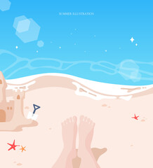 Summer welcome slim background illustration 
