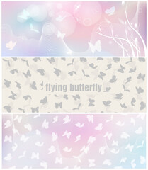 set of butterfly banner 
