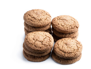 Oatmeal cookies isolated on white background