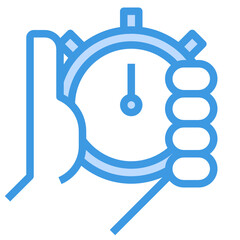 Stopwatch blue outline icon