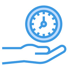 Time Management blue outline icon