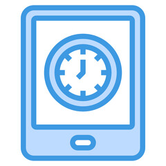 Time Management blue outline icon