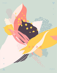 Hand drawn art floral illustration.