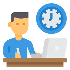 Working Time flat icon