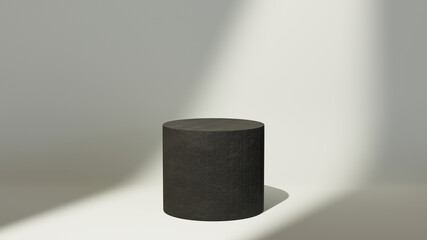 3D rendering of mockup background. Podium for show product. Blank scene showcase with empty round stage.