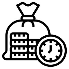 Money bag outline icon