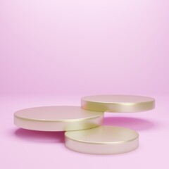 Abstract geometric blank empty space minimal product cosmetic advertising luxury cylinder platform podiums stand show display mock up. pastel colour background studio. 3d rendering.