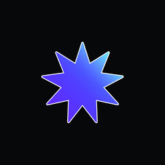 Bahai blue gradient vector icon