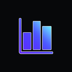 Bar Graph blue gradient vector icon