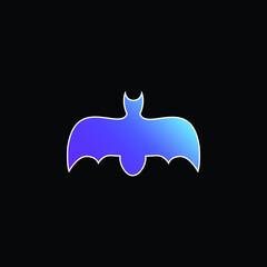 Bat With Open Wings blue gradient vector icon