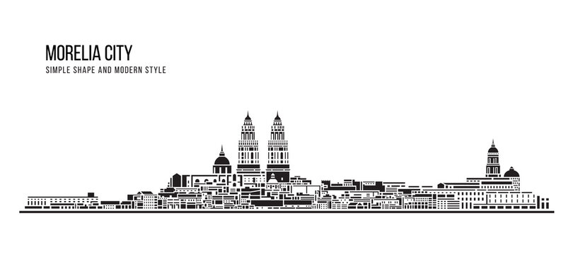 Cityscape Building Abstract Simple shape and modern style art Vector design - Morelia city