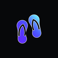 Beach Slippers blue gradient vector icon