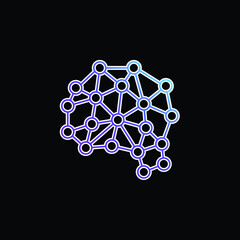 Artificial Intelligence blue gradient vector icon