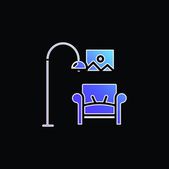 Armchair blue gradient vector icon