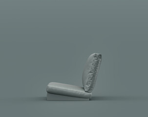 Single armchair in a monochrome dim gray interior room, single gray color, 3d Rendering