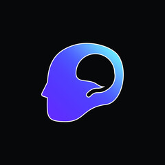 Brain In Bald Male Head blue gradient vector icon
