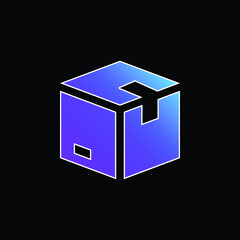 Box blue gradient vector icon