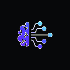 Brain blue gradient vector icon