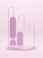 Abstract geometric blank empty space minimal product cosmetic advertising luxury cylinder platform podiums stand show display mock up. pastel colour background studio. 3d rendering.