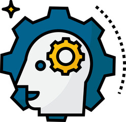 Brain Process Icon for website, document, poster design, printing, application. Business and finance concept icon style