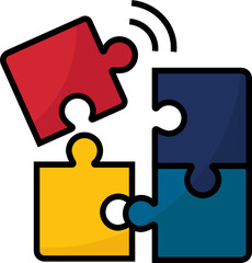 Puzzle Solution Icon for website, document, poster design, printing, application. Business and finance concept icon style