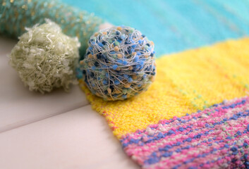 毛糸と手織り物