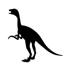 Black silhouette dinosaur isolated on white background