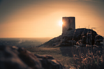 castle ruins during sunset