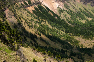 Fototapeta premium 黒斑山、蛇骨岳、仙人岳 Jバンド 浅間火山 ジオサイト 外輪山縦走