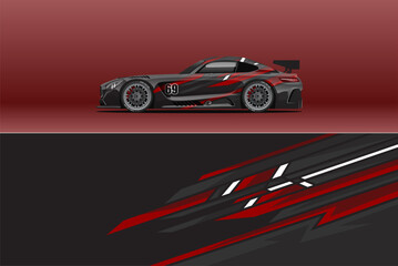 Naklejka premium Abstract Race car wrap sticker design and sports background for daily use racing livery or car vinyl stickers