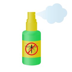 Aerosol spray for ticks. Vector illustration in a cartoon style.