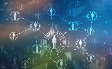 Business Network Concept Background, Social Networks and interaction concept, Digital Abstract Technology background, Social connection and networking background