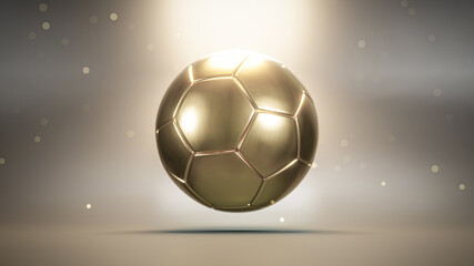 Golden soccer ball on shiny background © #CSCREEN