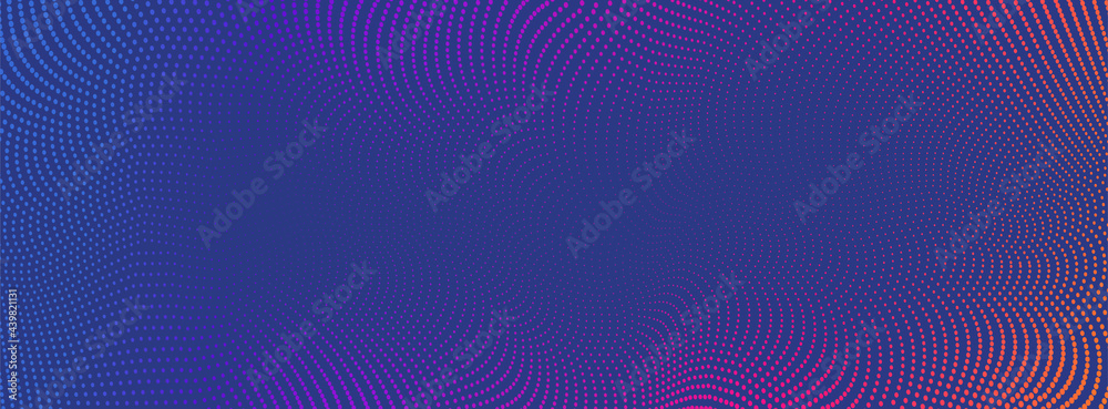 Poster Vector background with color abstract wave dots