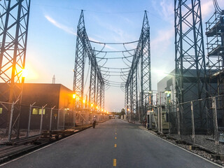 Electric power substation of combine cycle recover power plant.