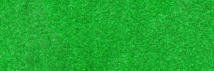 Panorama of New Green Artificial Turf Flooring texture and background seamless