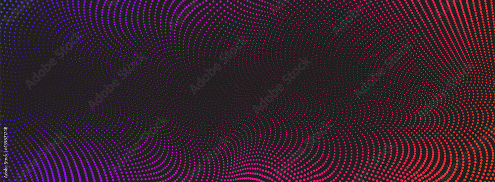 Poster Vector background with color abstract wave dots